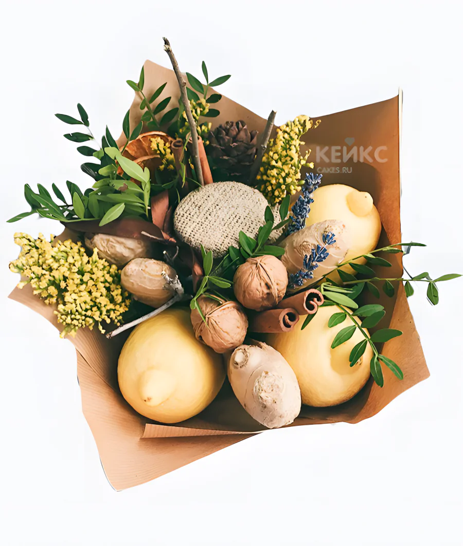 Букет из лимонов и имбиря 1 Фото