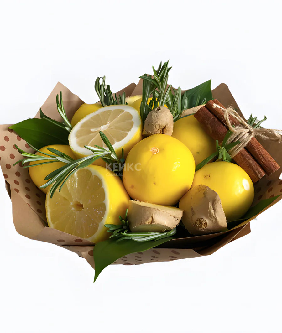 Букет из лимонов и имбиря 4 Фото