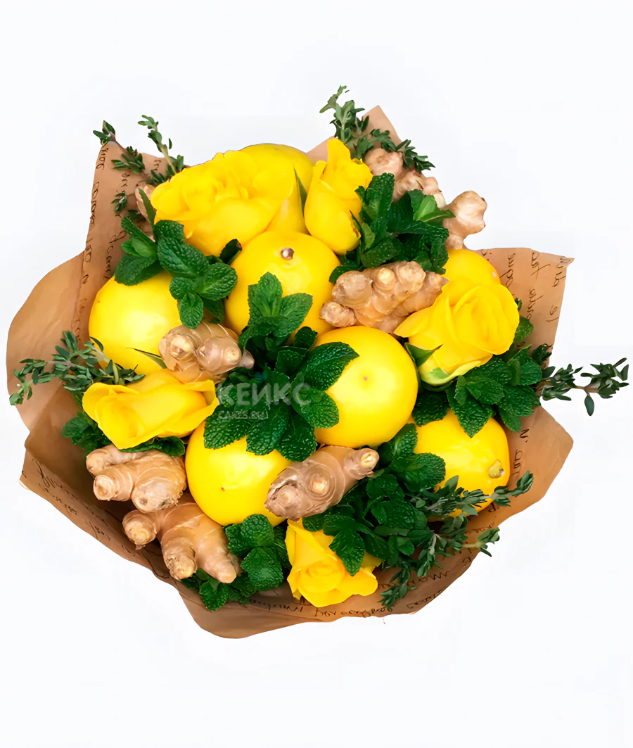 Букет из лимонов и имбиря 5 Фото