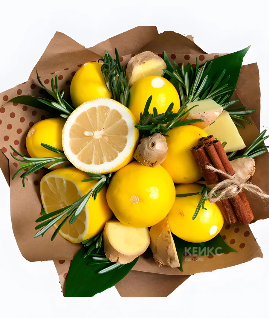 Букет из лимонов и имбиря 8 Фото