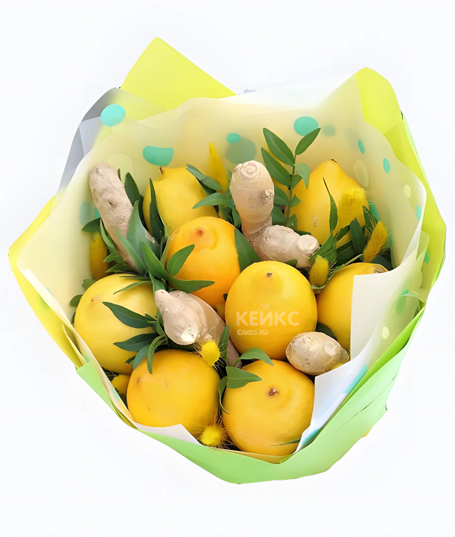 Букет из лимонов и имбиря Фото