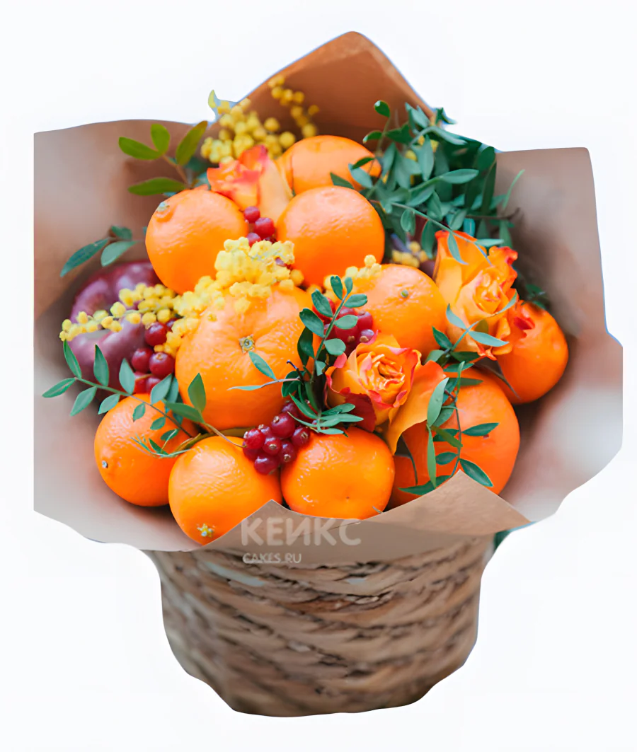 Букет из мандаринов и фруктов 1 Фото