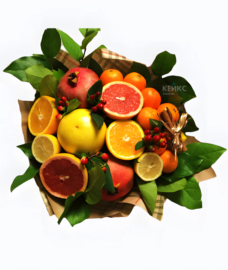 Букет из мандаринов и фруктов 2 Фото