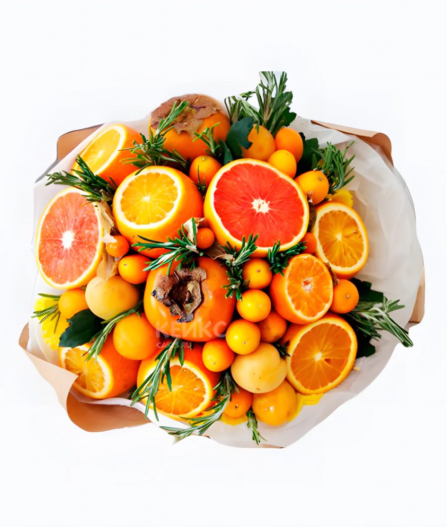 Букет из мандаринов и хурмы 3 Фото