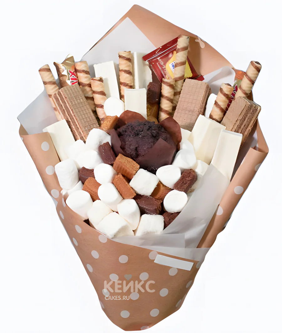 Букет из вафельных трубочек Фото