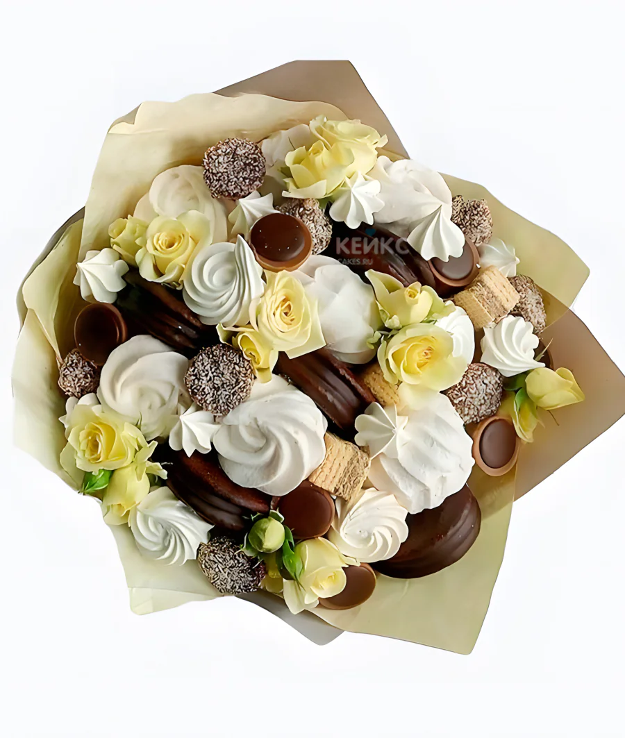 Букет из зефира и цветов 5 Фото