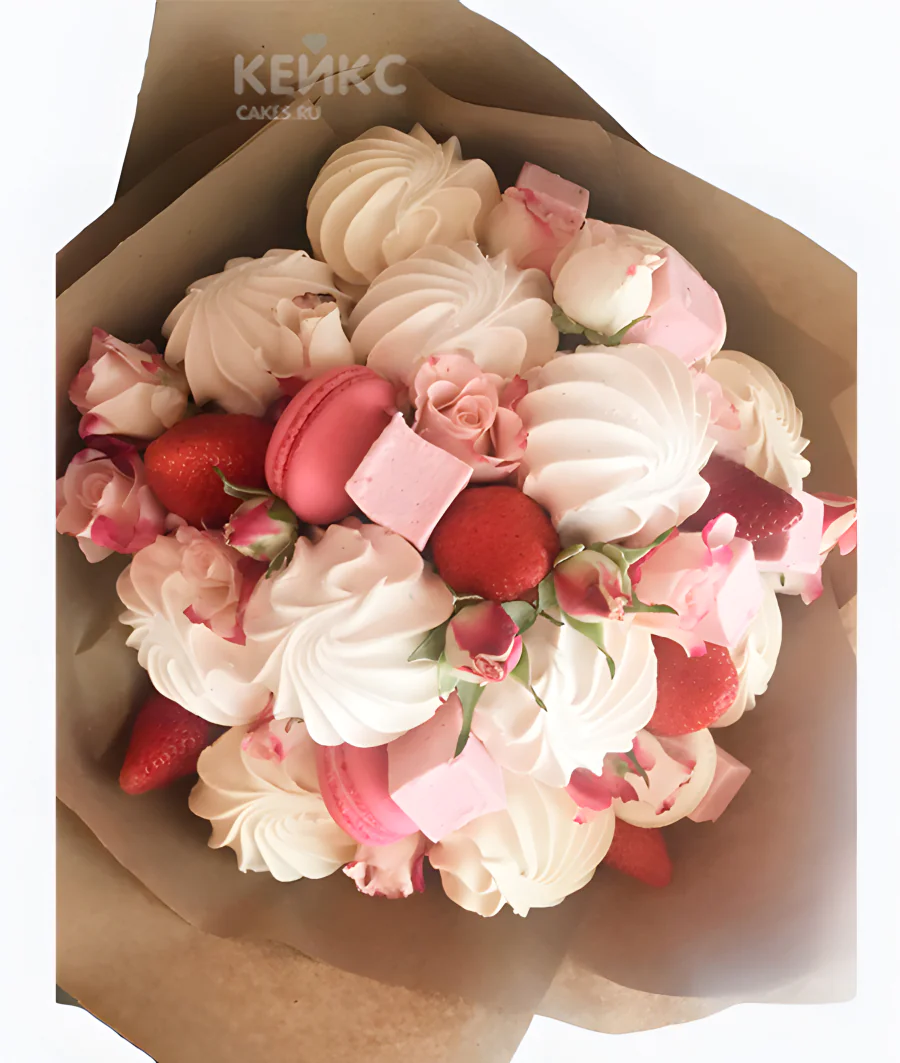 Букет из зефира и цветов 7 Фото