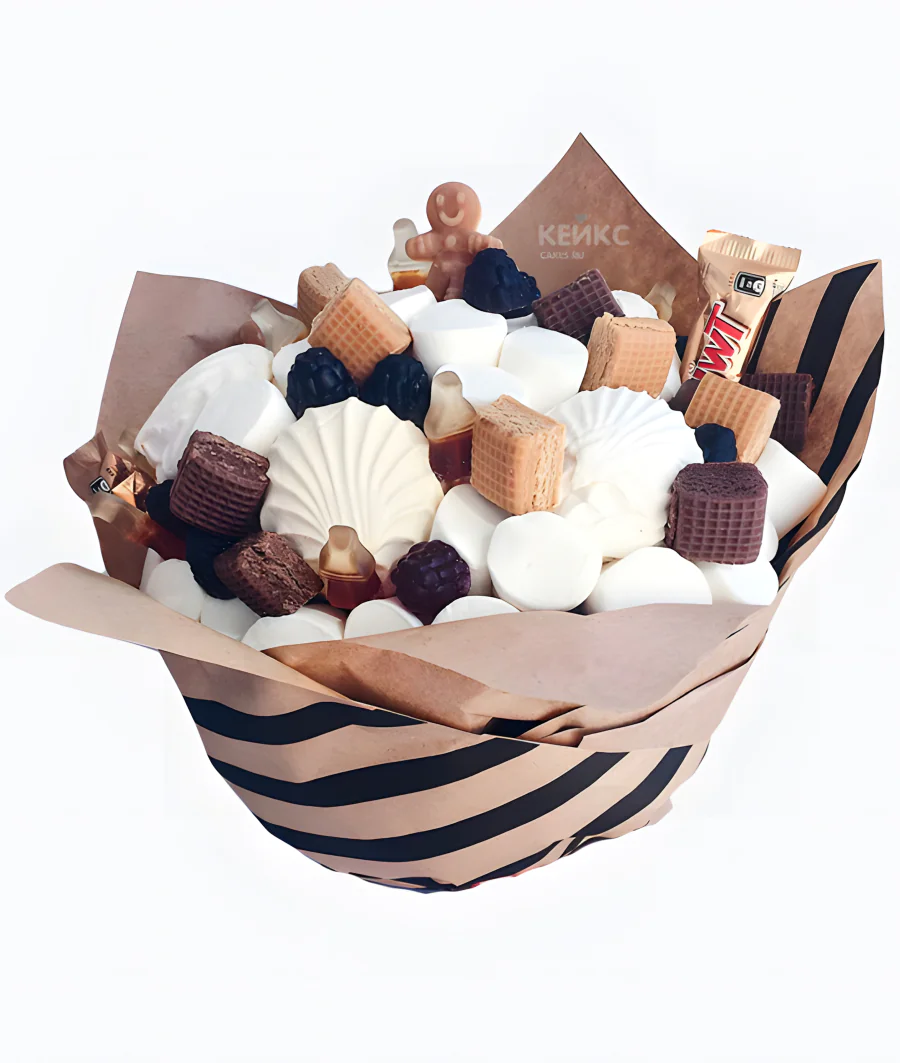 букет из Зефира и Конфет 1 Фото