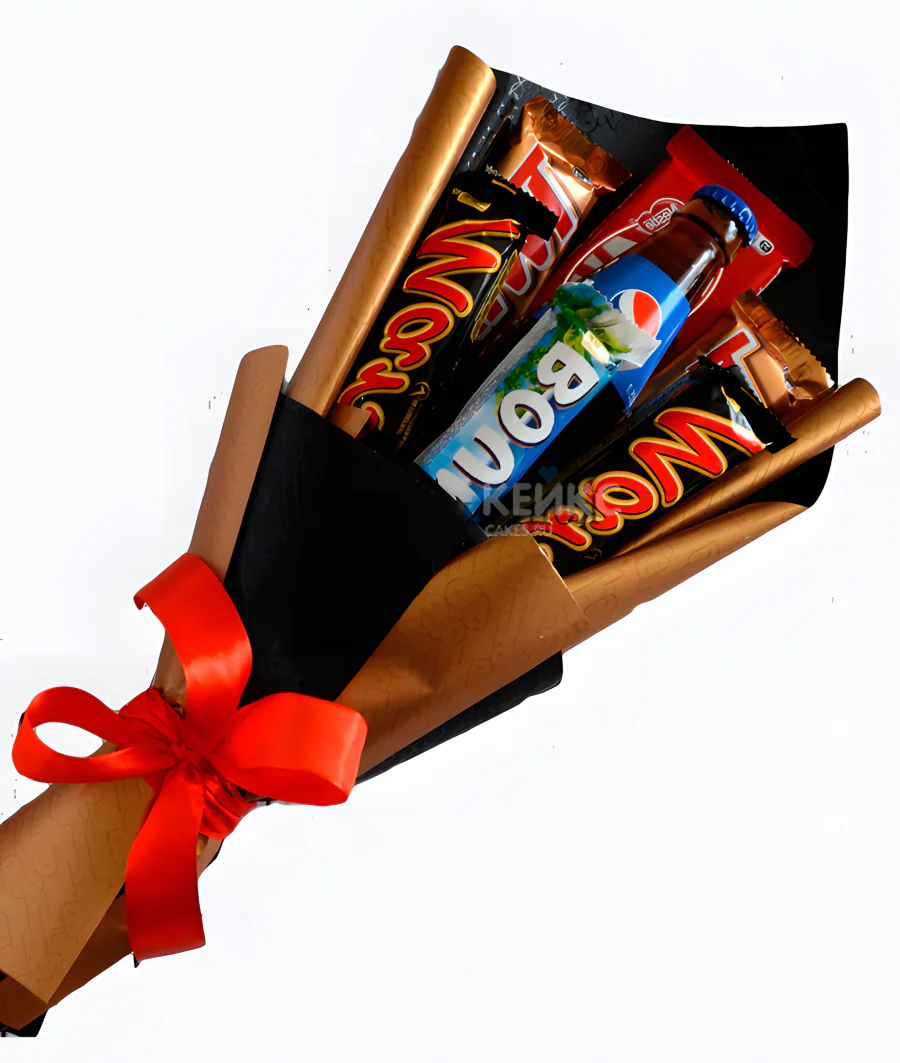 Букет маленький с шоколадом 3 Фото