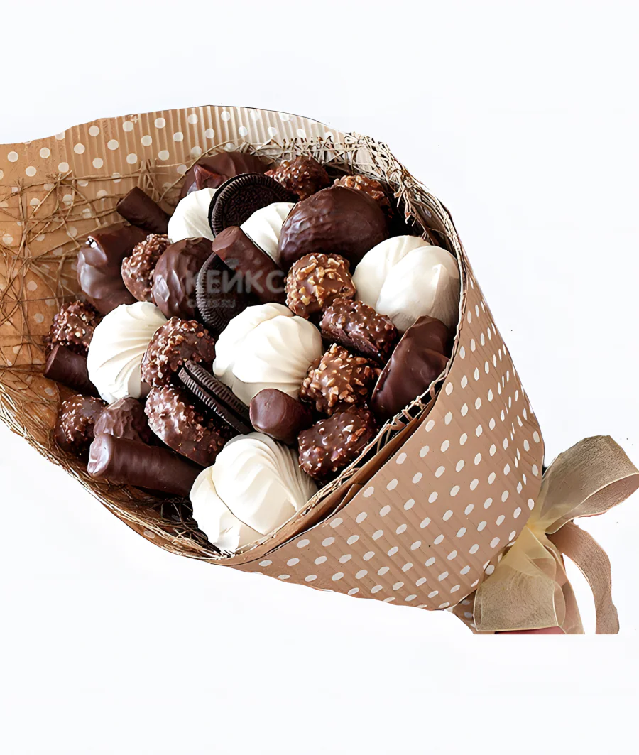 Букет маленький с шоколадом Фото