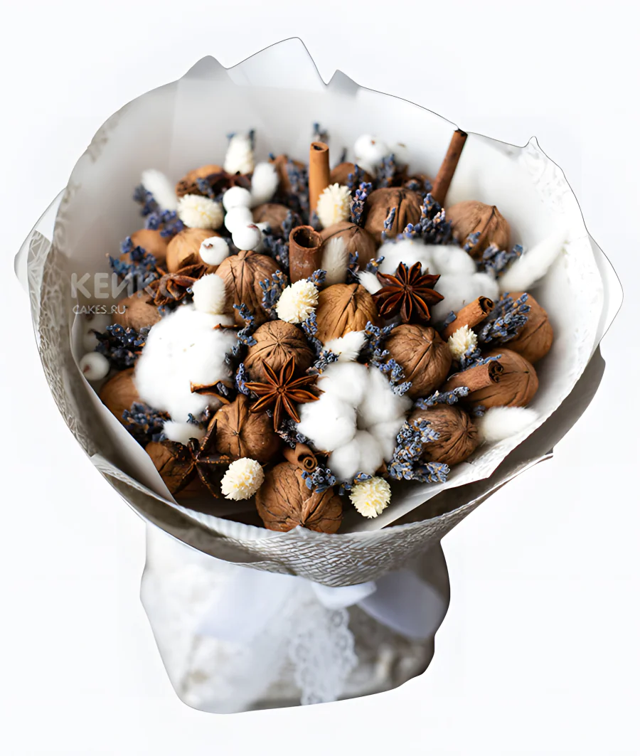 Букет на новый год из орехов 1 Фото