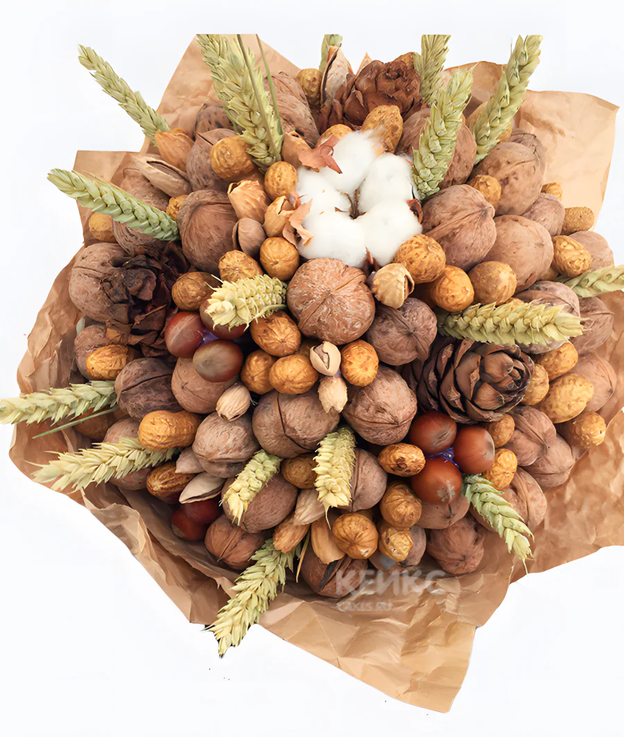 Букет на новый год из орехов Фото
