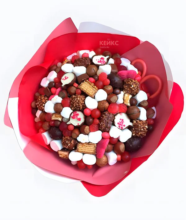 Букет недорогой из конфет 4 Фото