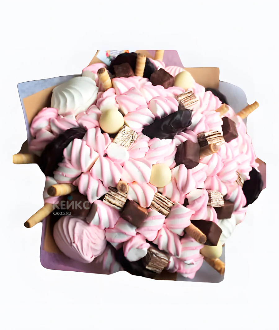 Букет недорогой из конфет 8 Фото