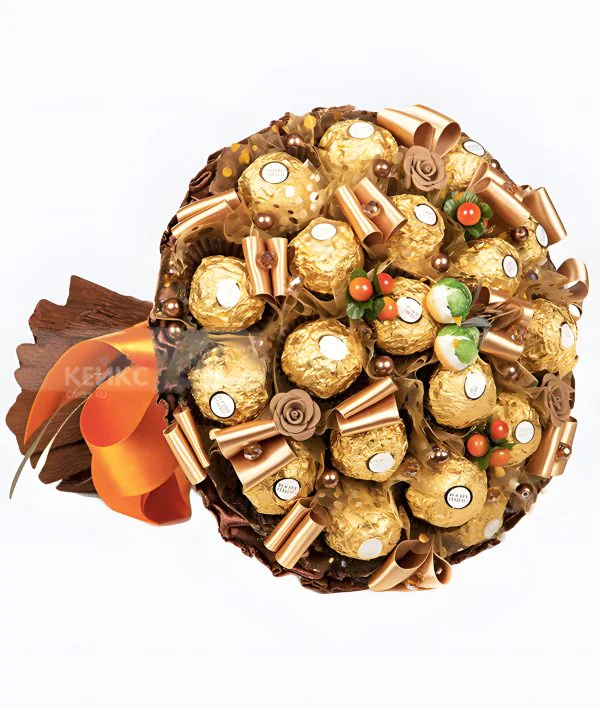 Букет недорогой из конфет Фото