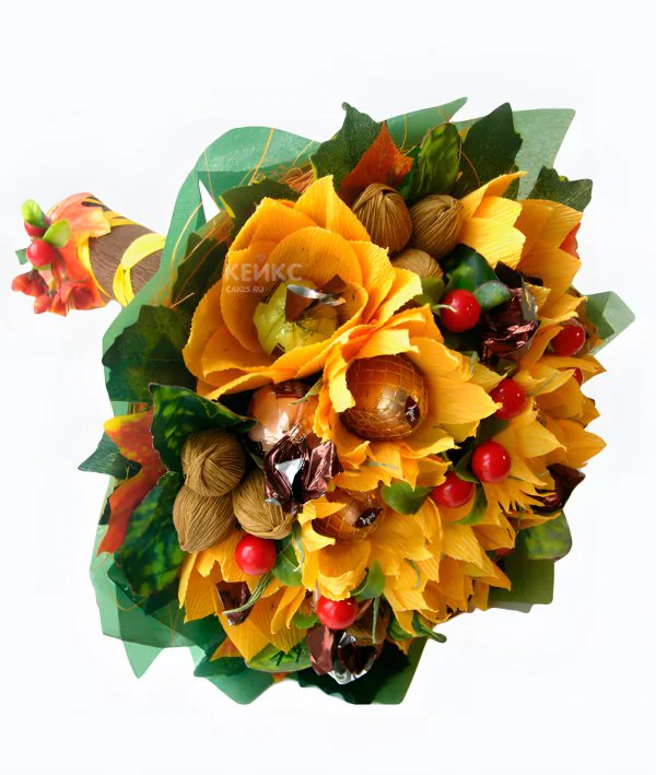 Букет осенью  из конфет 1 Фото