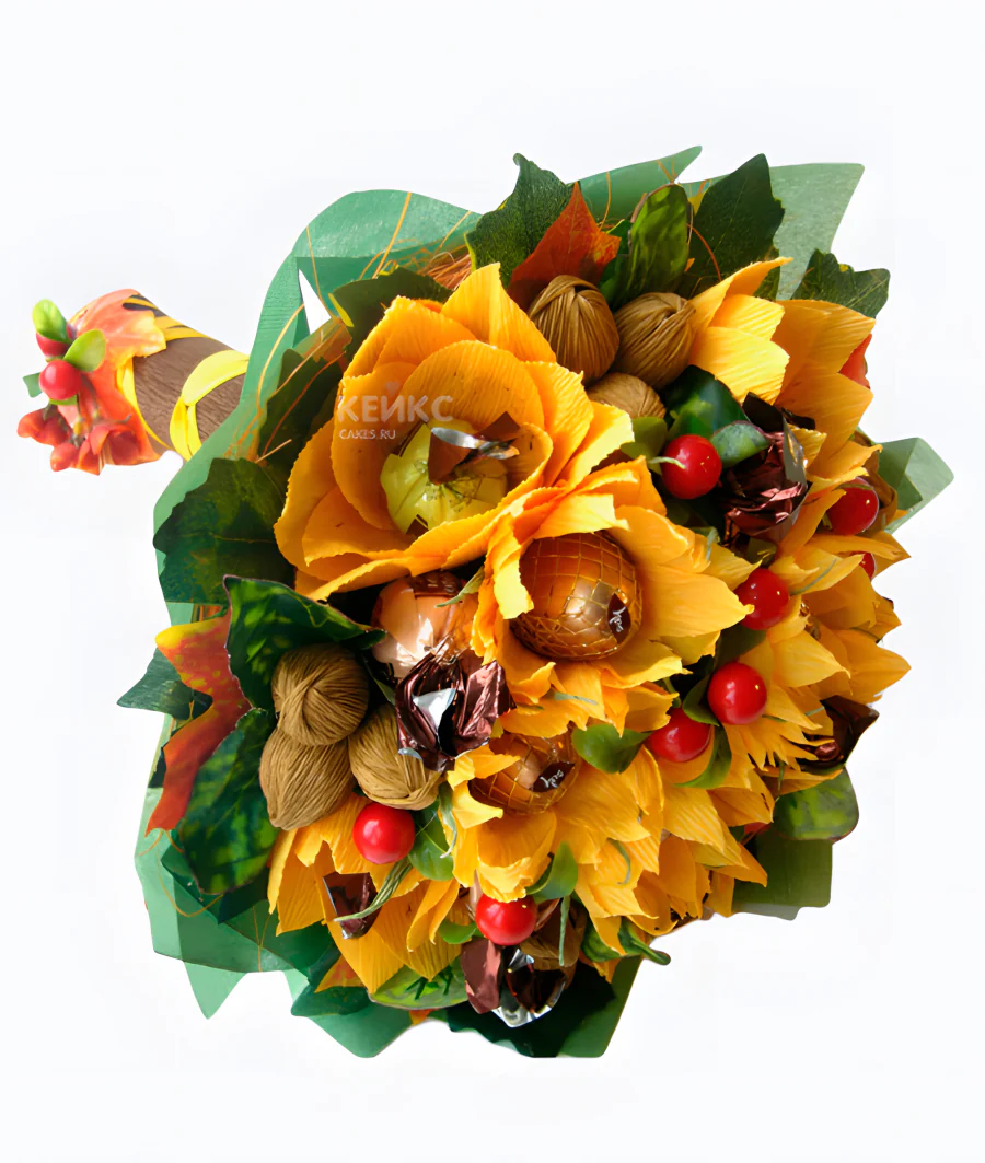 Букет осенью  из конфет 1 Фото