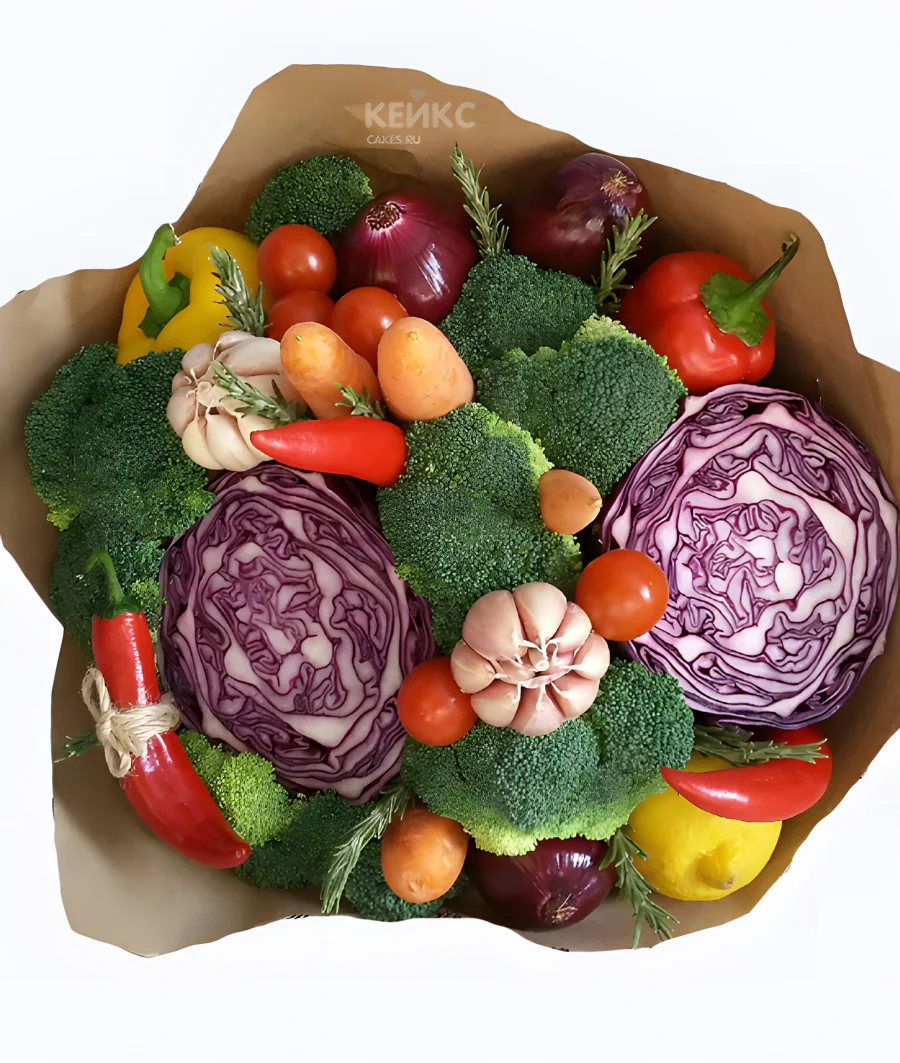 Букет с брокколи 3 Фото