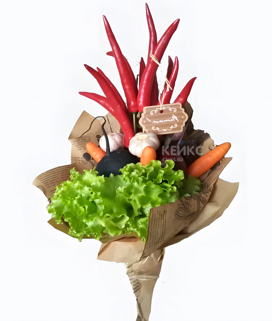 Букет с чесноком и перцем 3 Фото