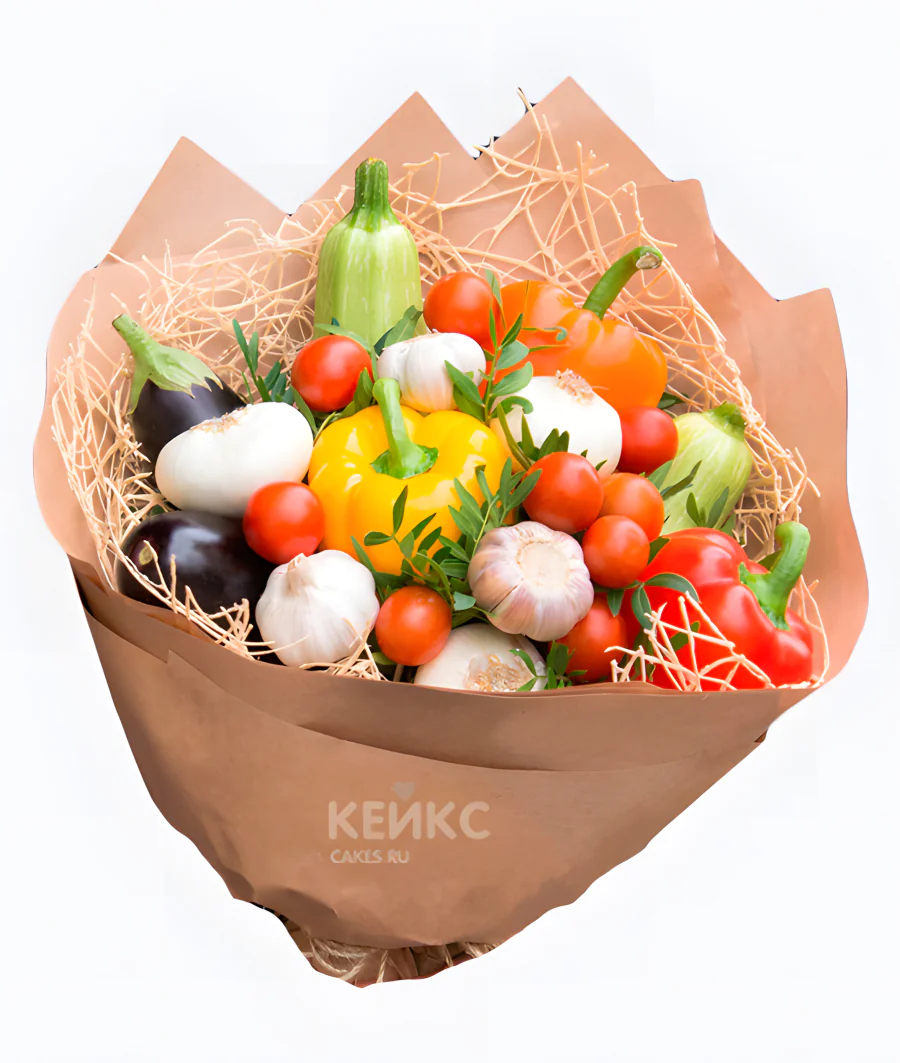 Букет с чесноком и перцем Фото