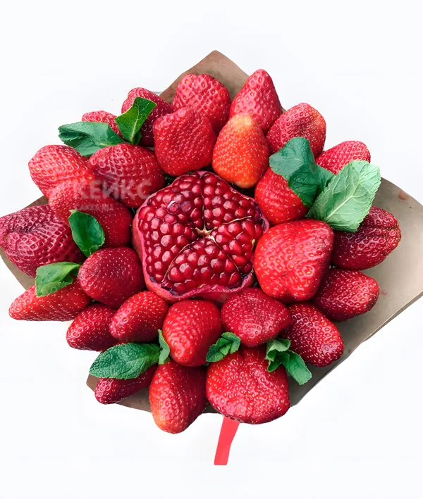 Букет с фруктами и клубникой 1 Фото