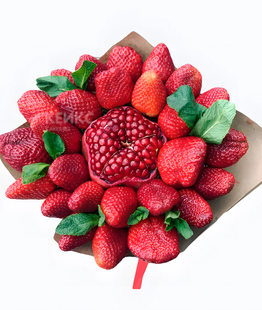 Букет с фруктами и клубникой 1 Фото