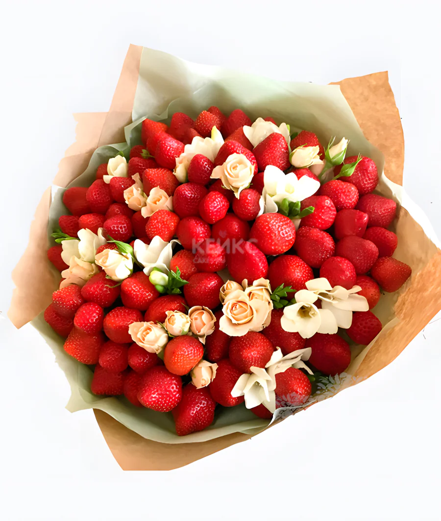 Букет с фруктами и клубникой 2 Фото