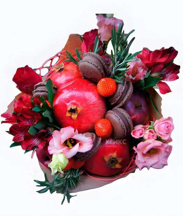 Букет с фруктами и клубникой 3 Фото