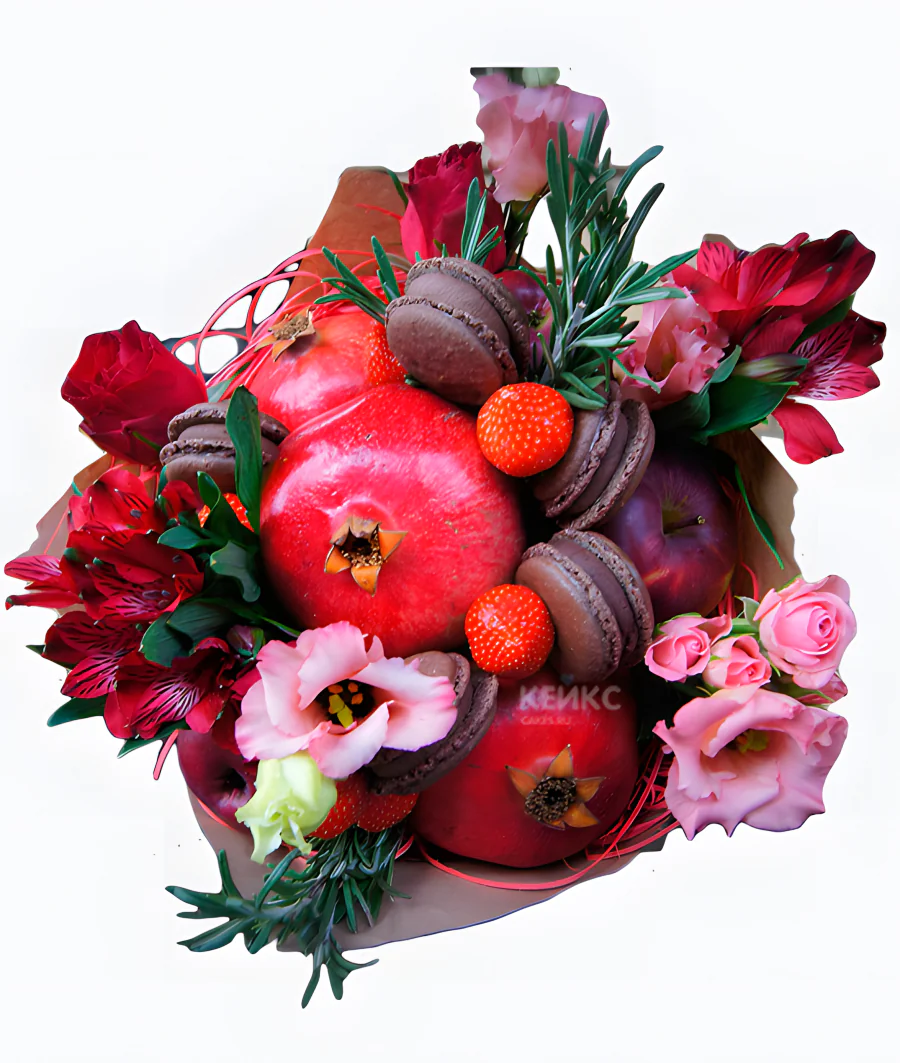 Букет с фруктами и клубникой 3 Фото