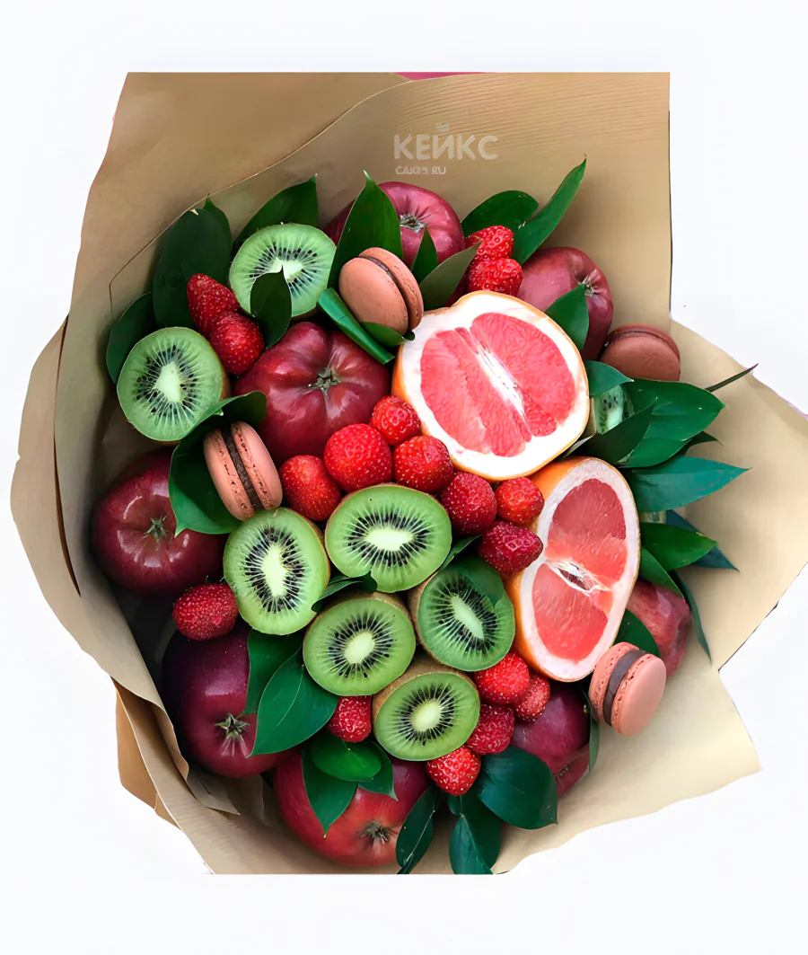 Букет с фруктами и клубникой 5 Фото