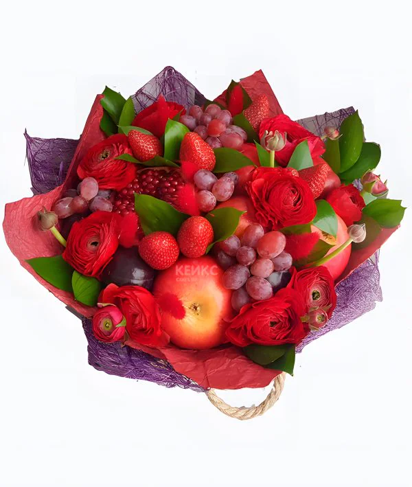Букет с фруктами и клубникой 6 Фото