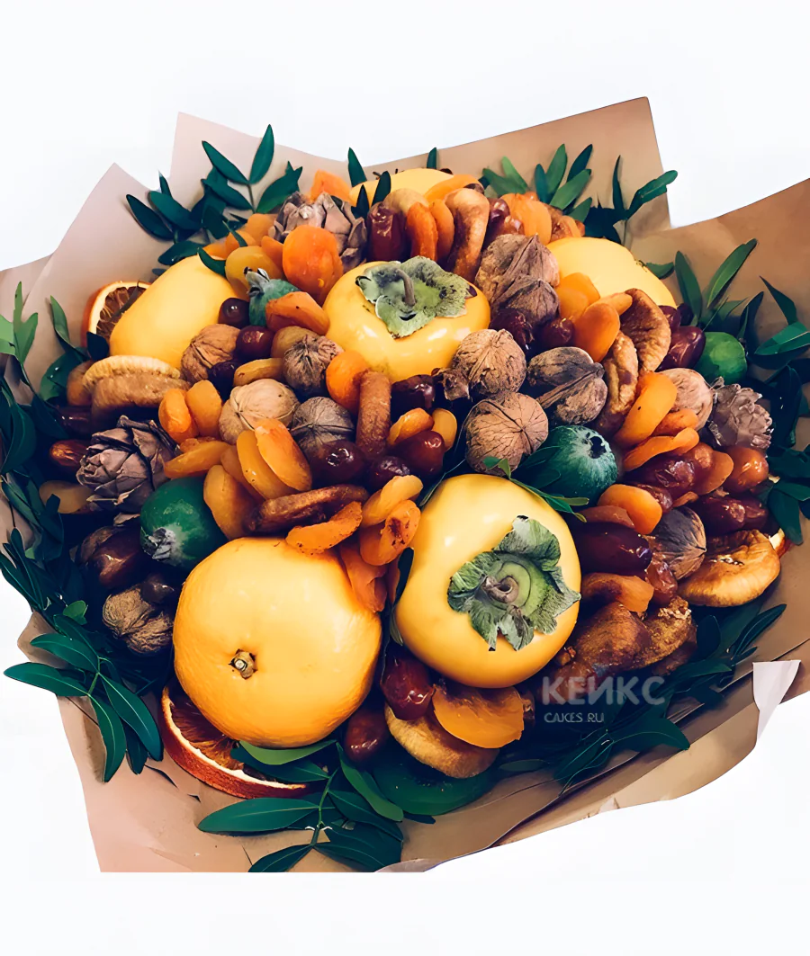 Букет с фруктами и орехами 2 Фото