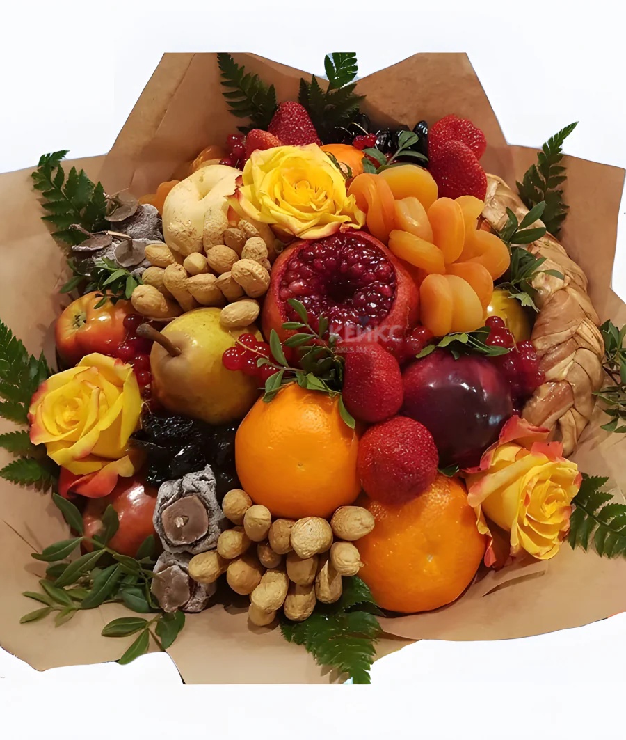Букет с фруктами и орехами 4 Фото