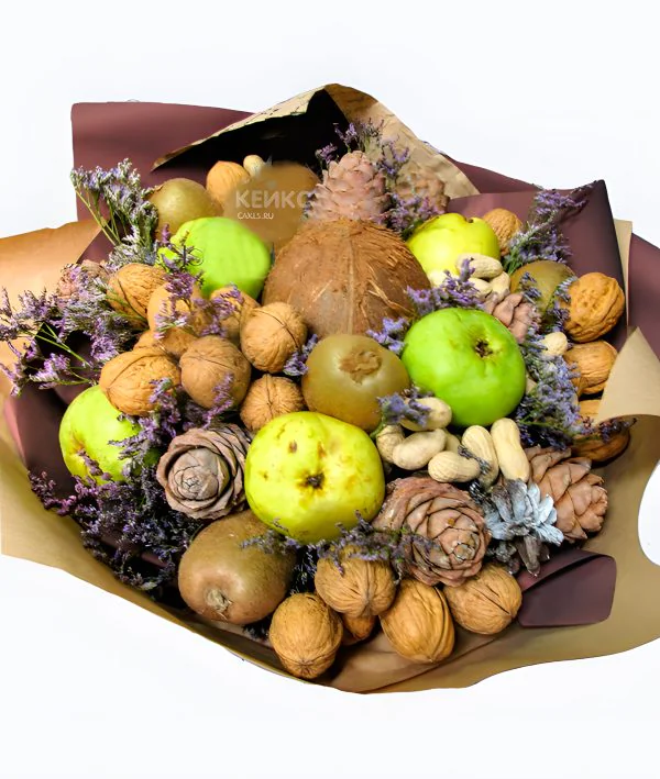 Букет с фруктами и орехами Фото