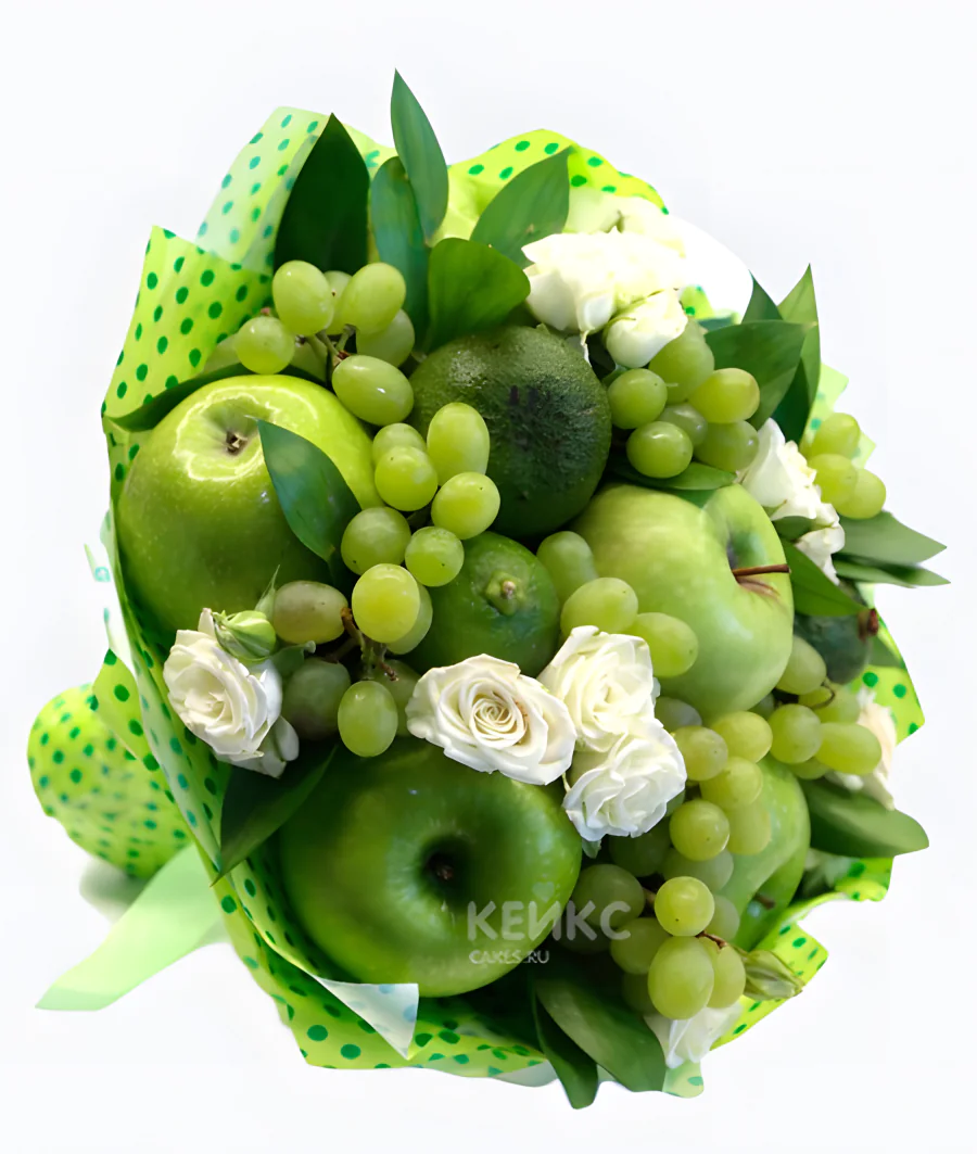 Букет с фруктами и виноградом 1 Фото