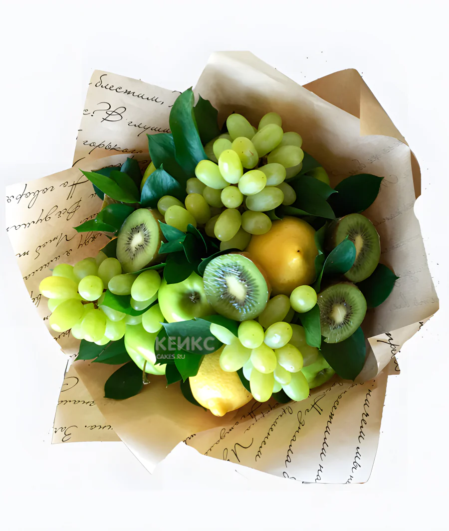 Букет с фруктами и виноградом 2 Фото