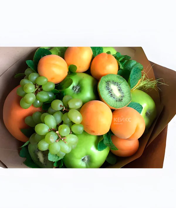 Букет с фруктами и виноградом 3 Фото