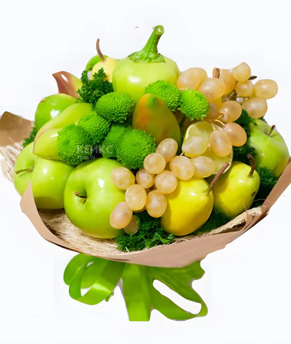 Букет с фруктами и виноградом 4 Фото