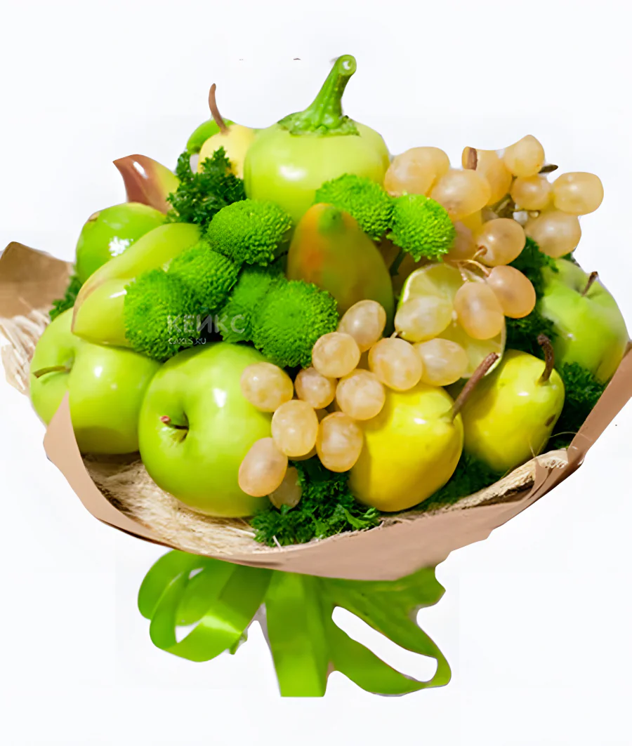 Букет с фруктами и виноградом 4 Фото