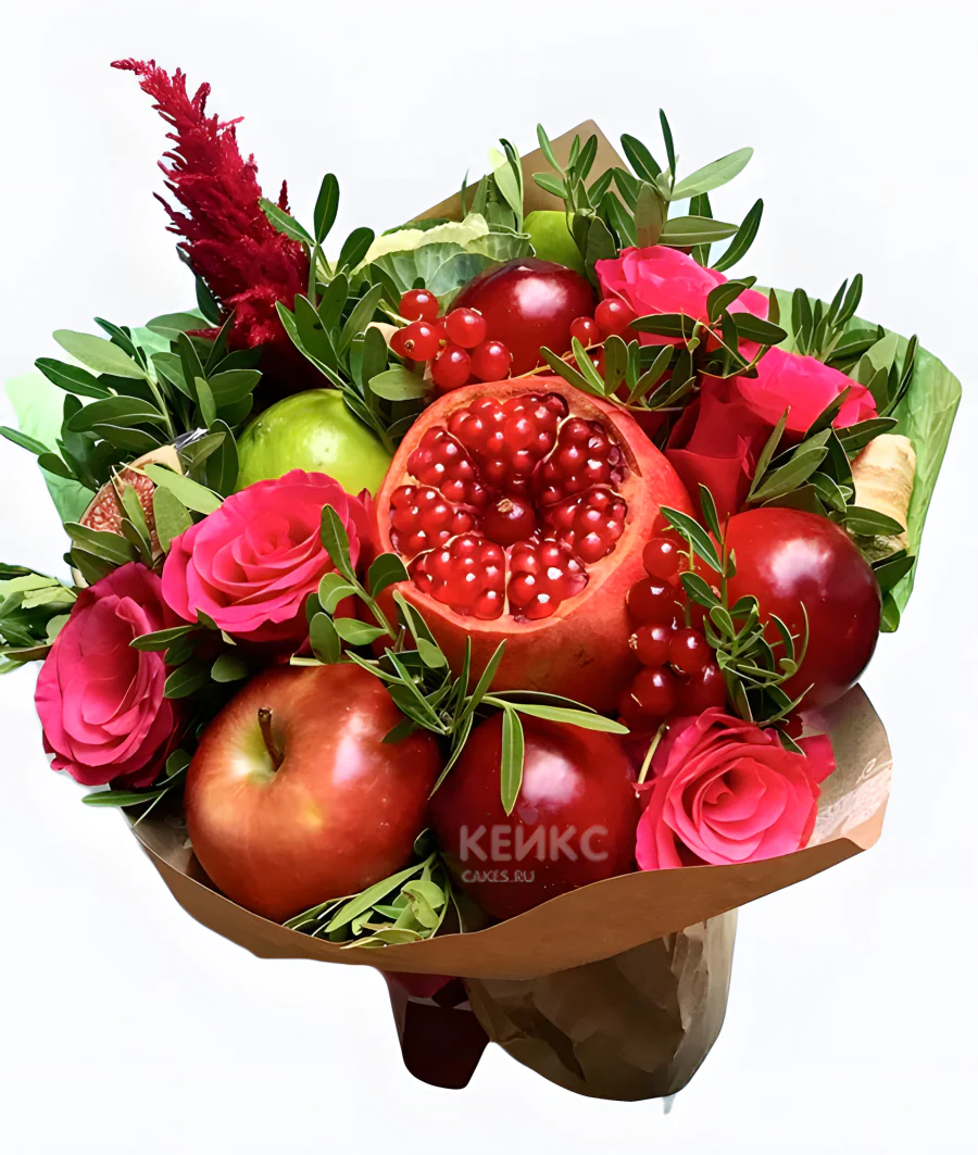 Букет с яблоками и гранатом 3 Фото