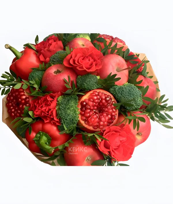 Букет с яблоками и гранатом 4 Фото