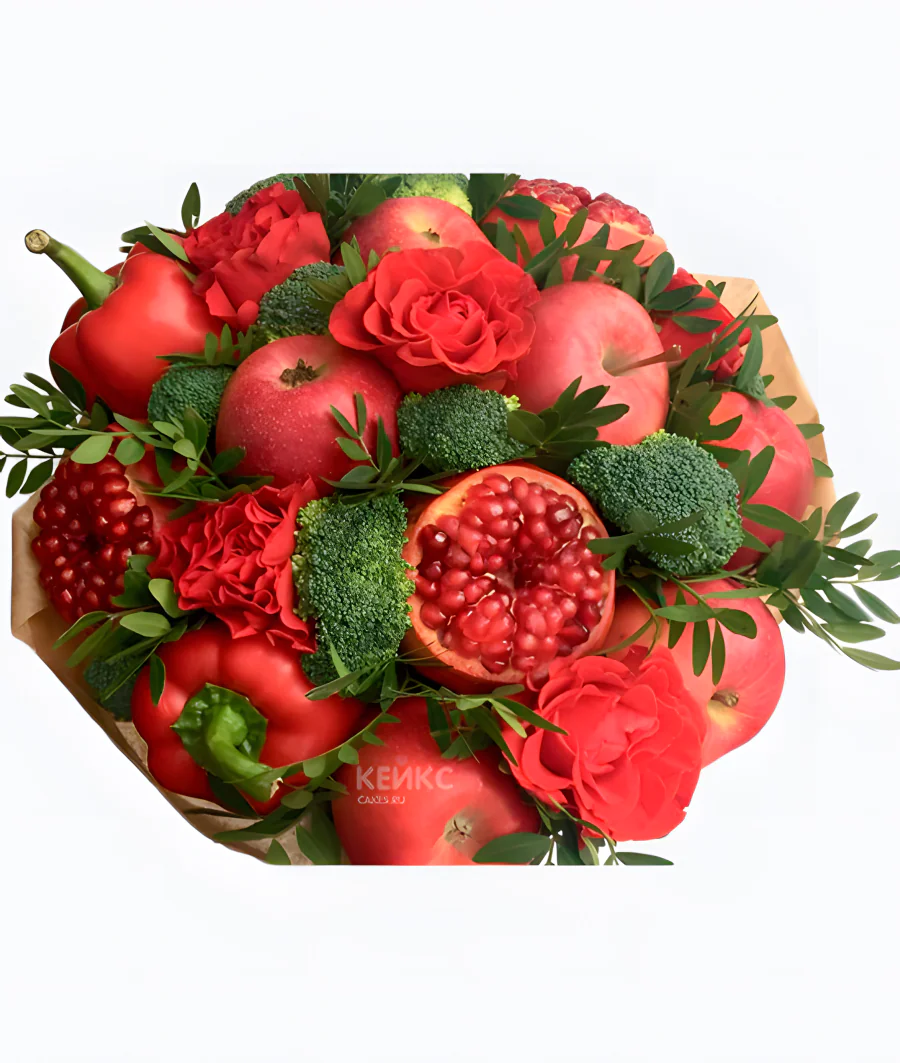 Букет с яблоками и гранатом 4 Фото