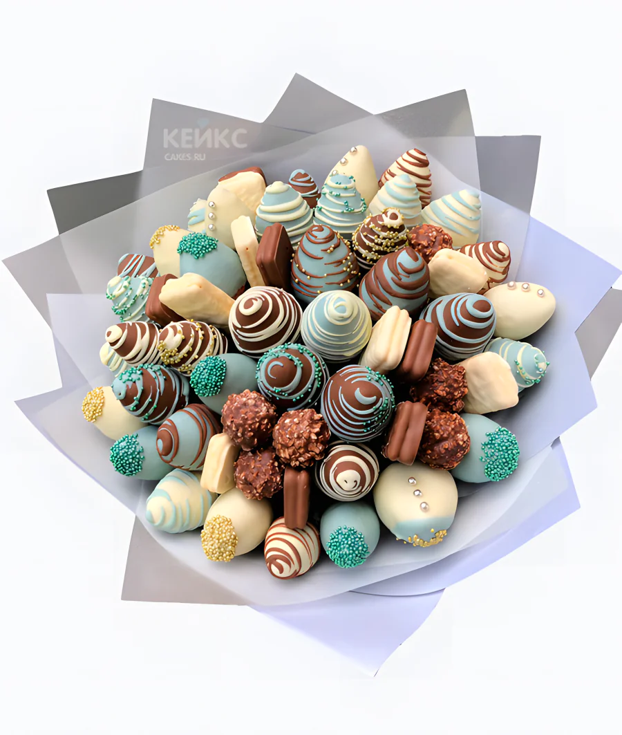 Букет с ягодами в шоколаде 3 Фото