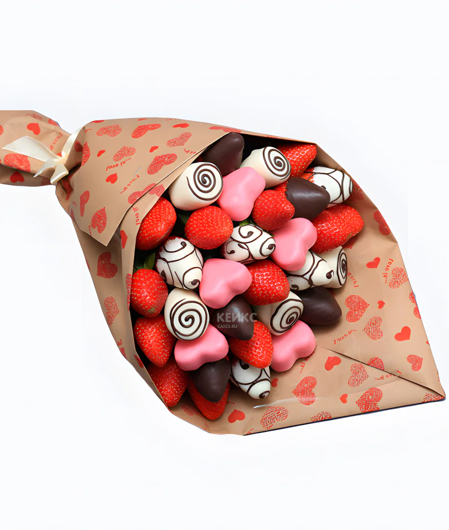 Букет с ягодами в шоколаде Фото