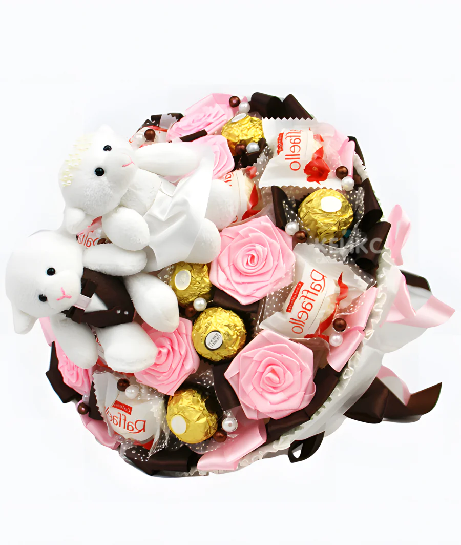 Букет с конфетами ферреро роше и рафаелло 2 Фото