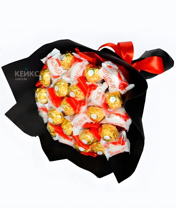 Букет с конфетами ферреро роше и рафаелло 4 Фото