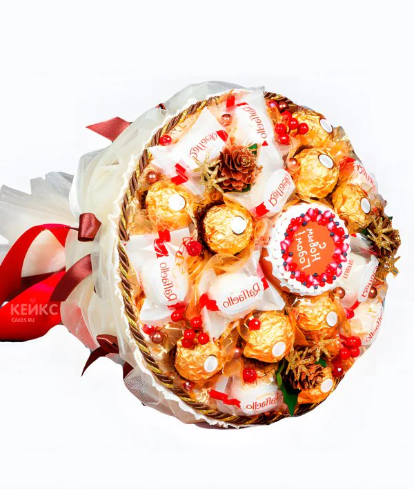 Букет с конфетами ферреро роше и рафаелло 5 Фото