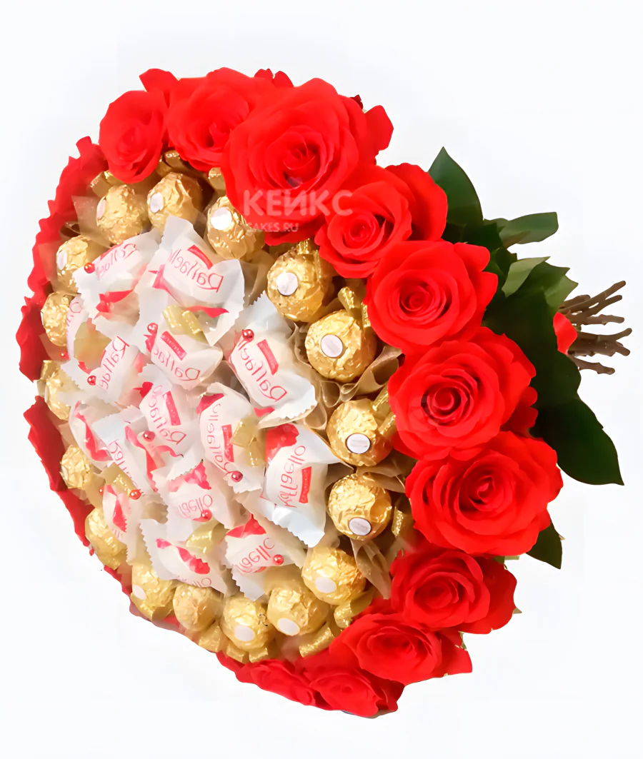 Букет с конфетами Ферреро роше и Рафаэлло Фото