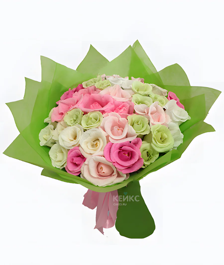 Букет с конфетами и розами 7 Фото