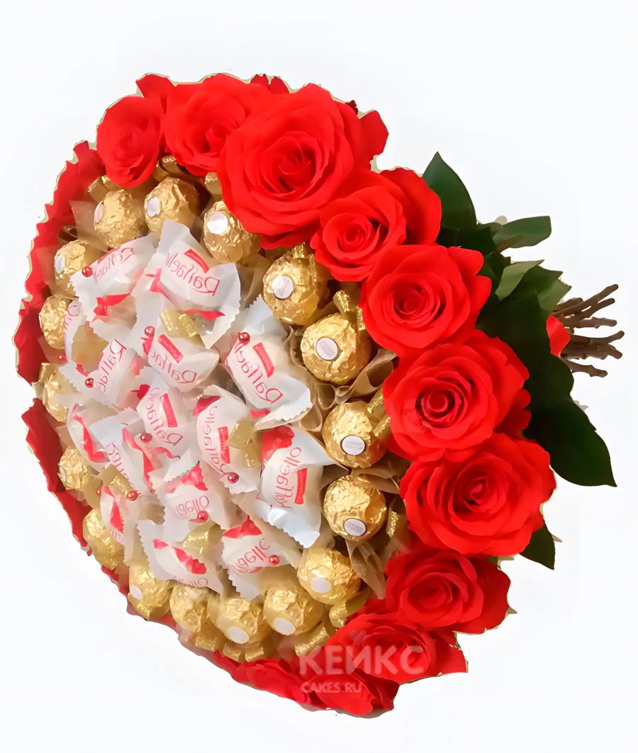Букет с конфетами рафаелло Фото